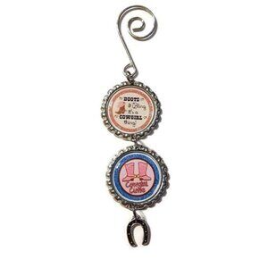 Boots & Bling It's A Cowgirl Thing Christmas Ornament/ Wall Hanger/ Car Charm, S